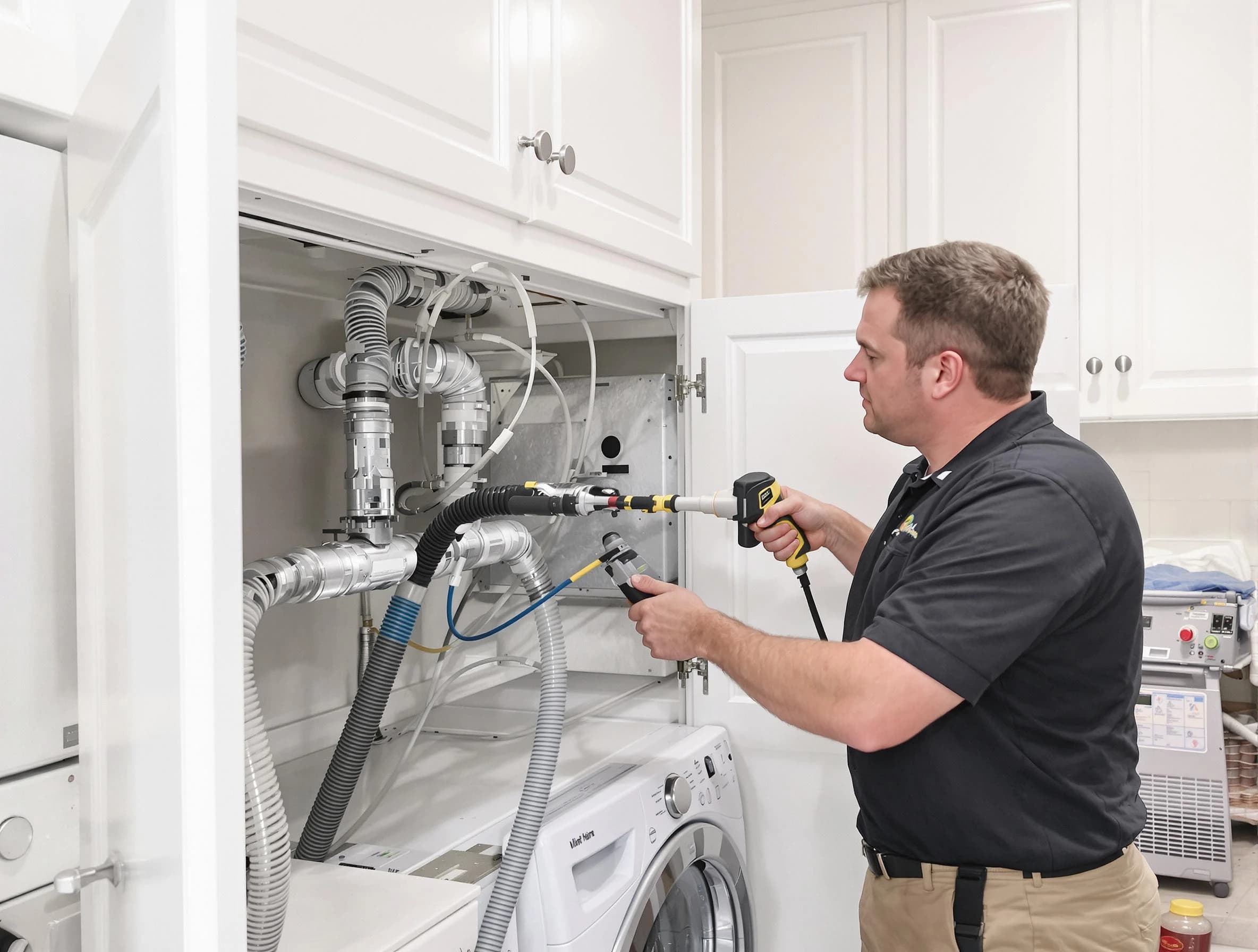 Bessemer Dryer Vent Cleaning professional removing severe blockage from a clogged dryer vent in Bessemer