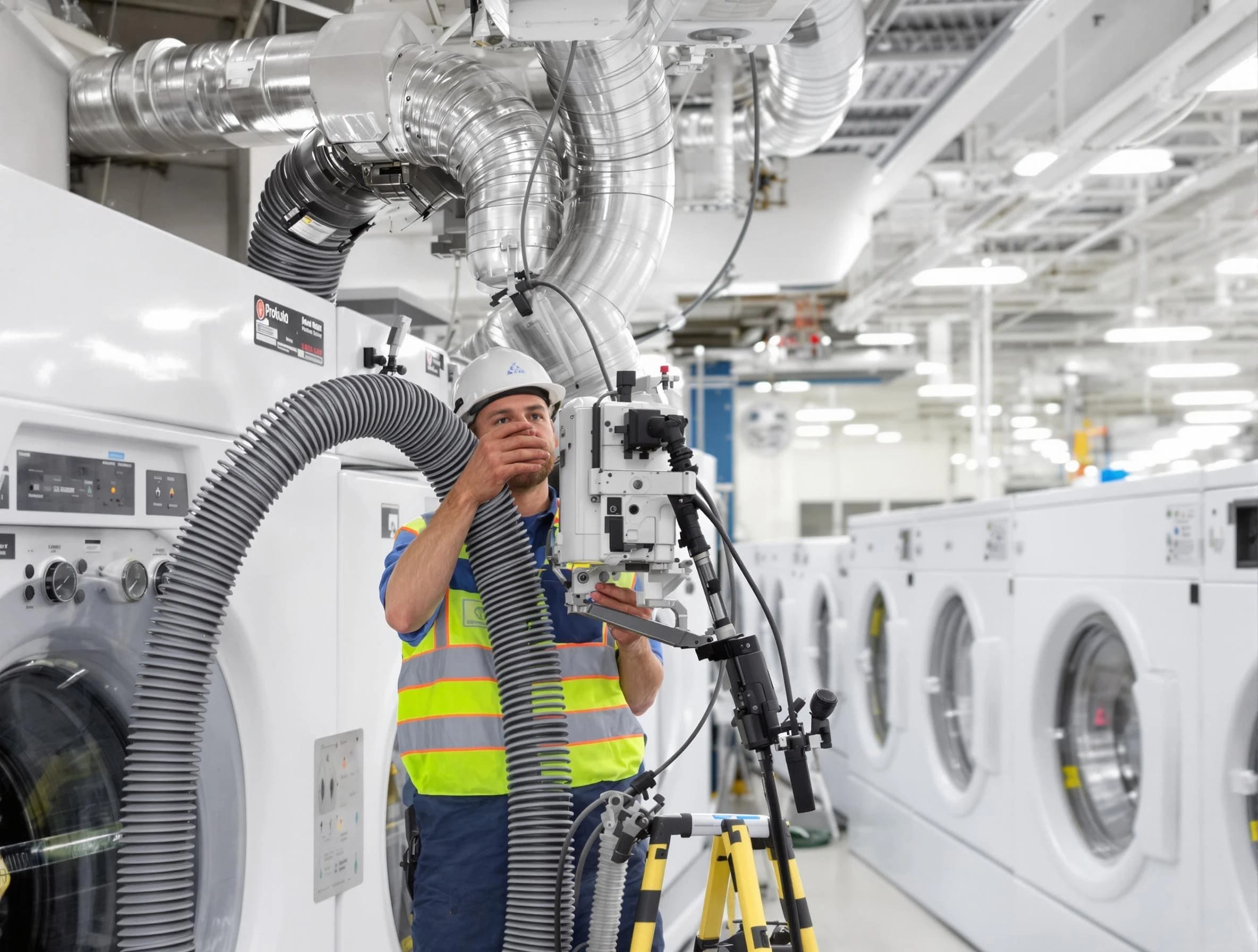 Bessemer Dryer Vent Cleaning team performing commercial-grade dryer vent cleaning at a business facility in Bessemer