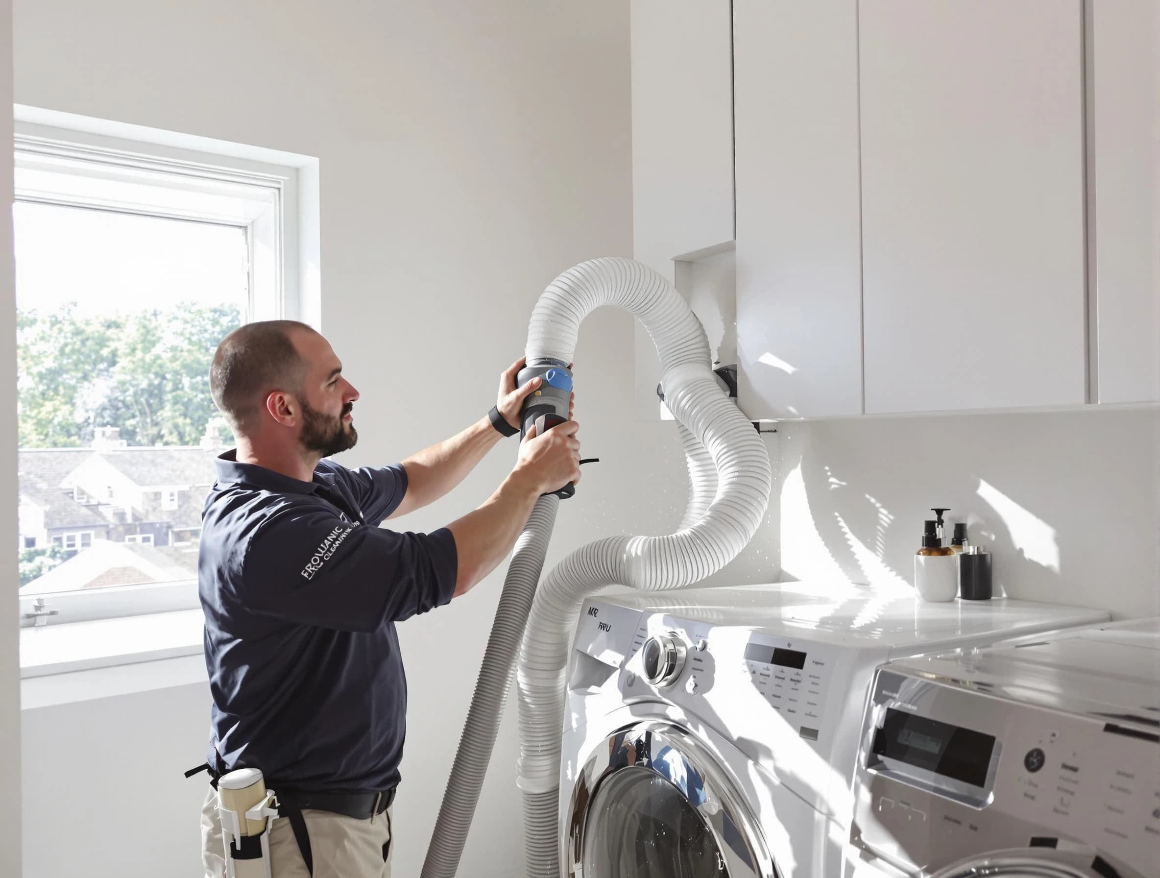 Certified Bessemer Dryer Vent Cleaning technician performing dryer vent cleaning in Bessemer