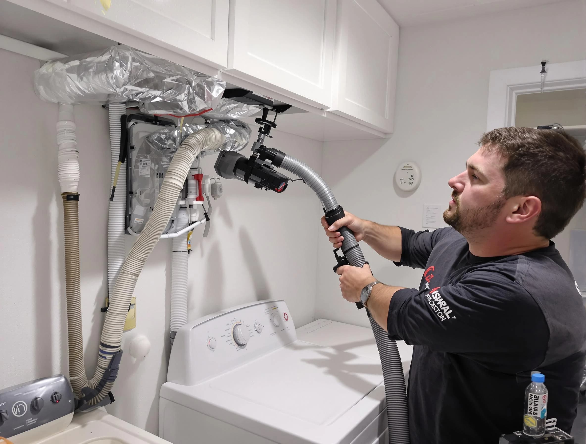 Bessemer Dryer Vent Cleaning certified technician performing safety-focused gas dryer vent cleaning in Bessemer