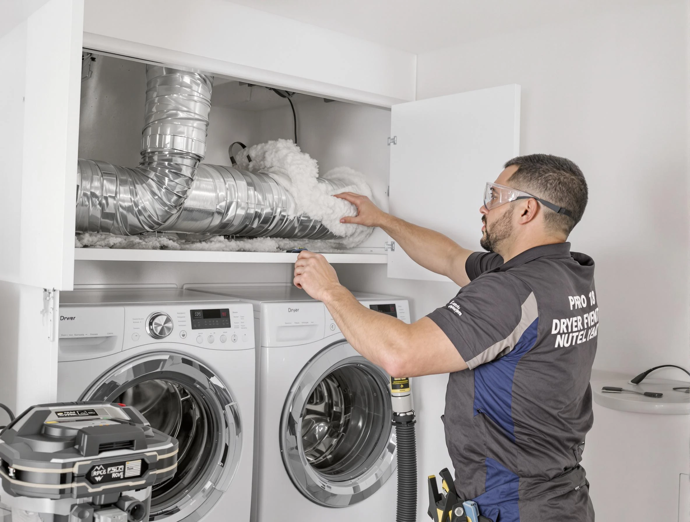 Bessemer Dryer Vent Cleaning certified technician performing specialized gas dryer vent cleaning in Bessemer
